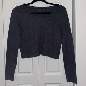 American eagle cropped waffle shirt
